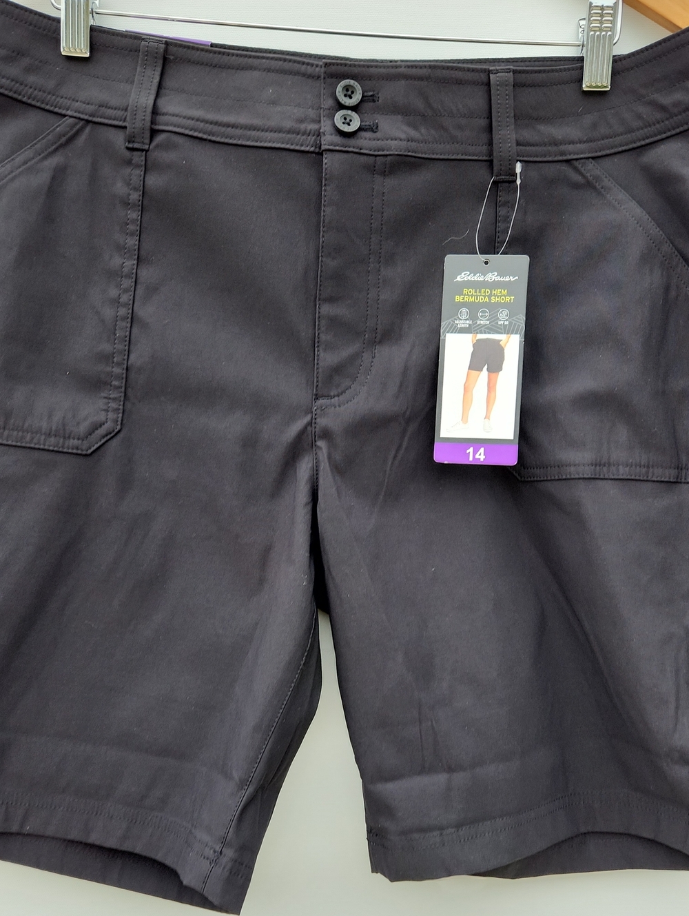 Eddie Bauer Black Flat Front Men's Shorts